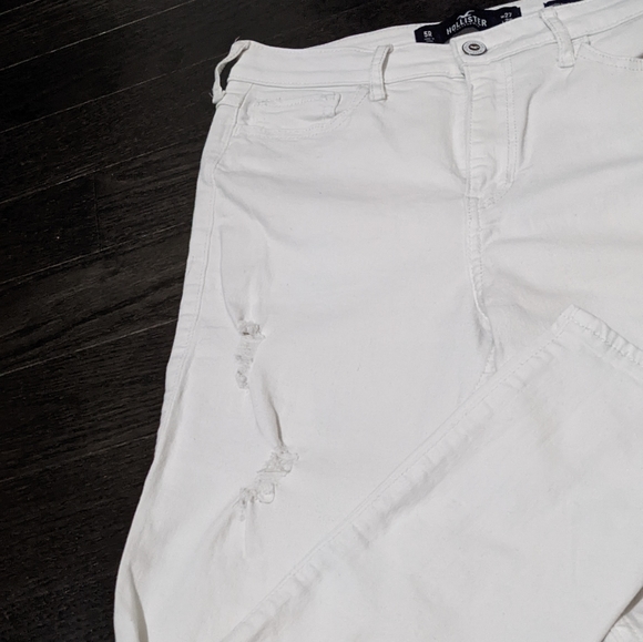 Hollister White High-rise Distressed Skinny Crop Jeans 27 x 26 - Picture 5 of 7